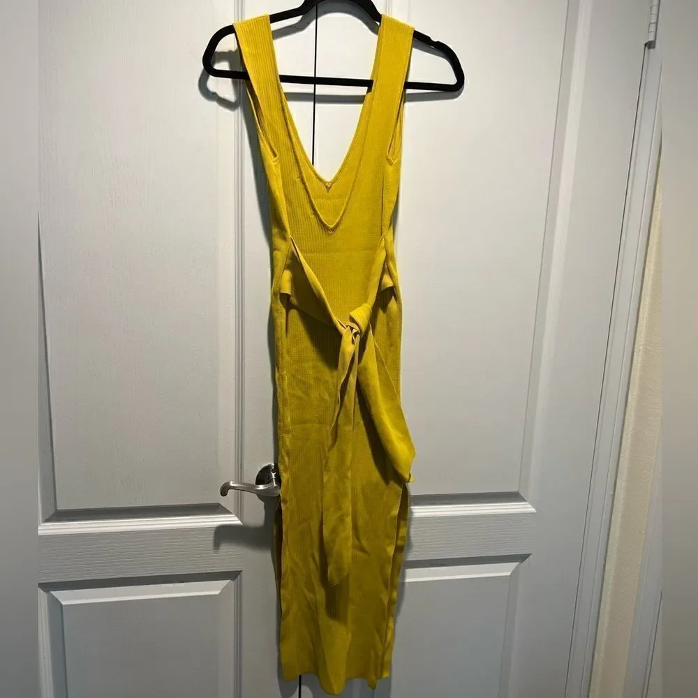 Forever 21 Belted Ribbed side-Slits Midi Dress - Picture 1 of 5